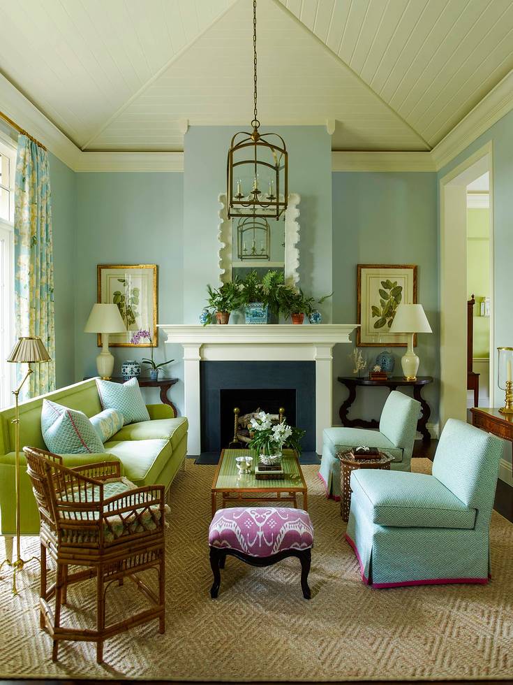Billy Baldwin Slipper Chairs featured in Southern Living Magazine by Ashley Whittaker Design